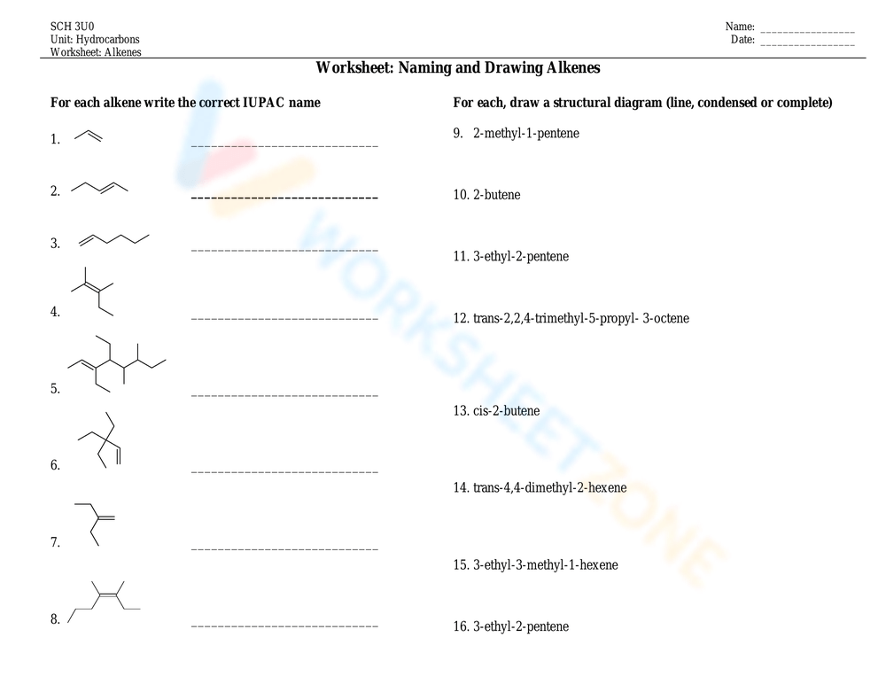 Naming Alkanes Practice with Answers Pdf