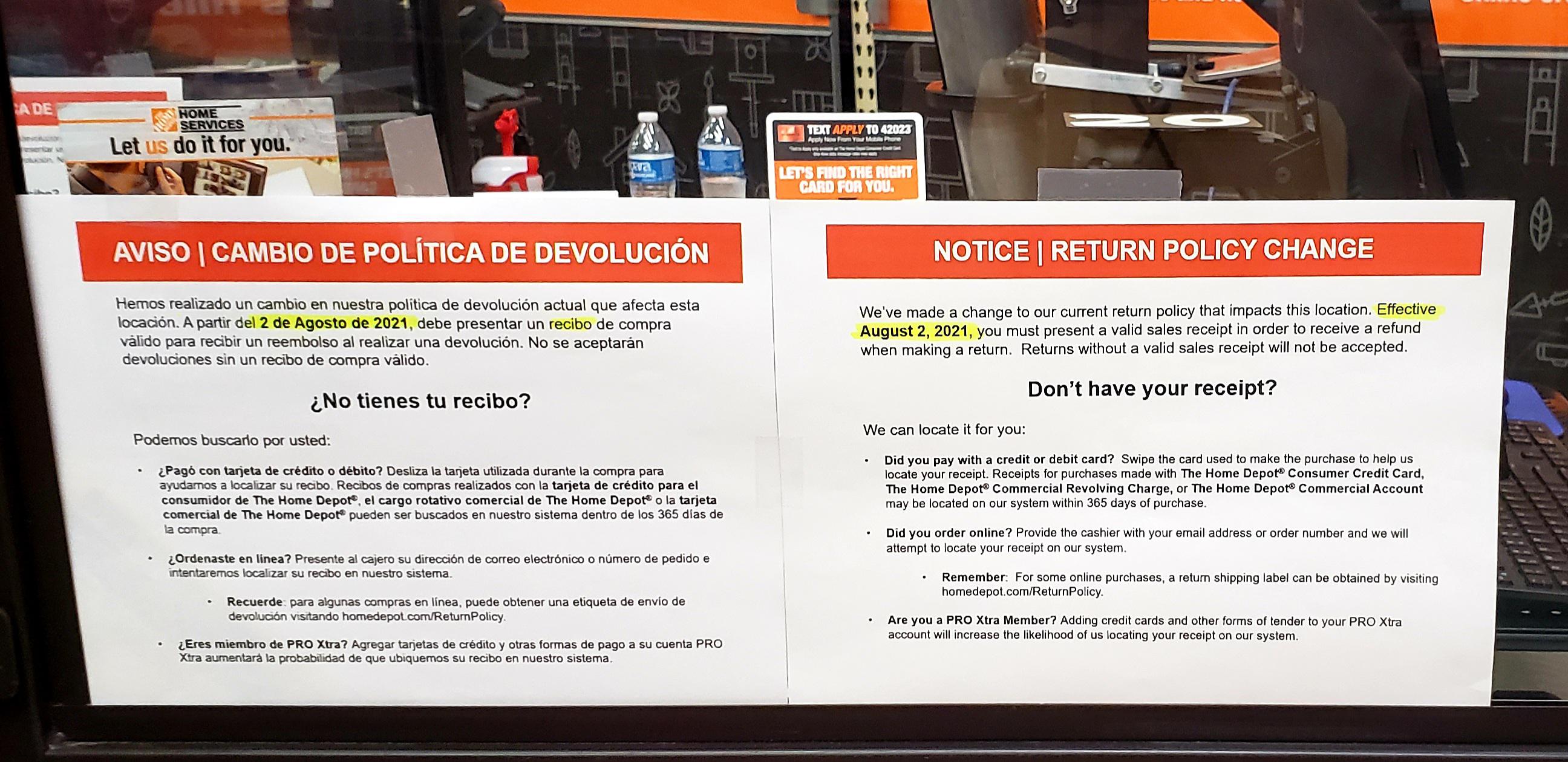 Home Depot Plastic Bag Policy