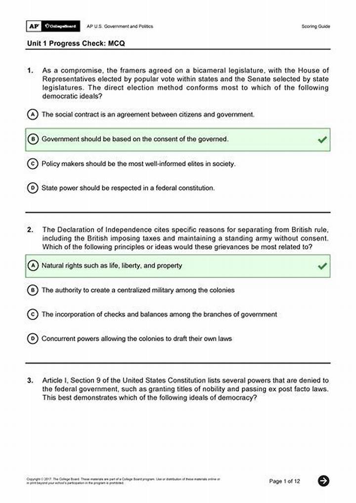 Ap Classroom Unit 1 Progress Check Mcq Answers for Ap Lang