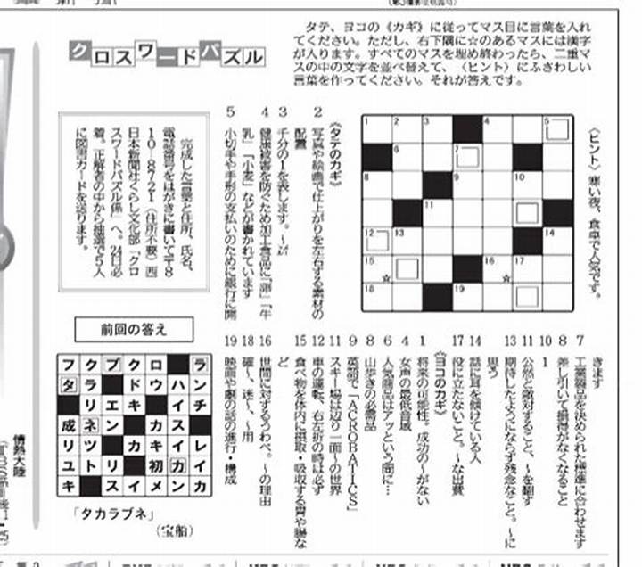 今日の中日新聞クロスワードの答えを確認する前に知りたい解き方と注意点